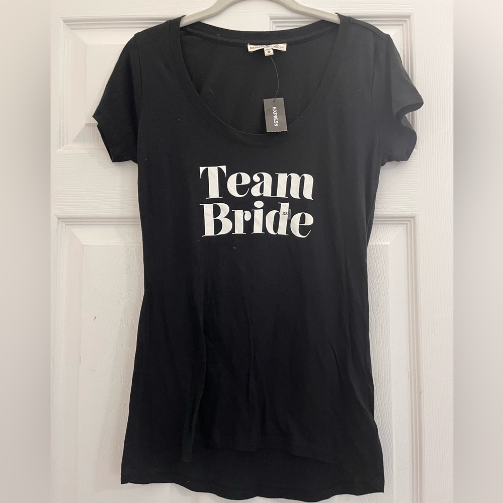 ⭐️5/$25⭐️ NWT Express Black Team Bride Tee